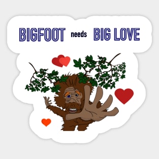 Bigfoot/ Yeti/ Sasquatch Valentine's Day Sticker